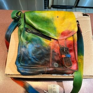 NWT BED STU Venice Beach Rainbow Tie dye bag
